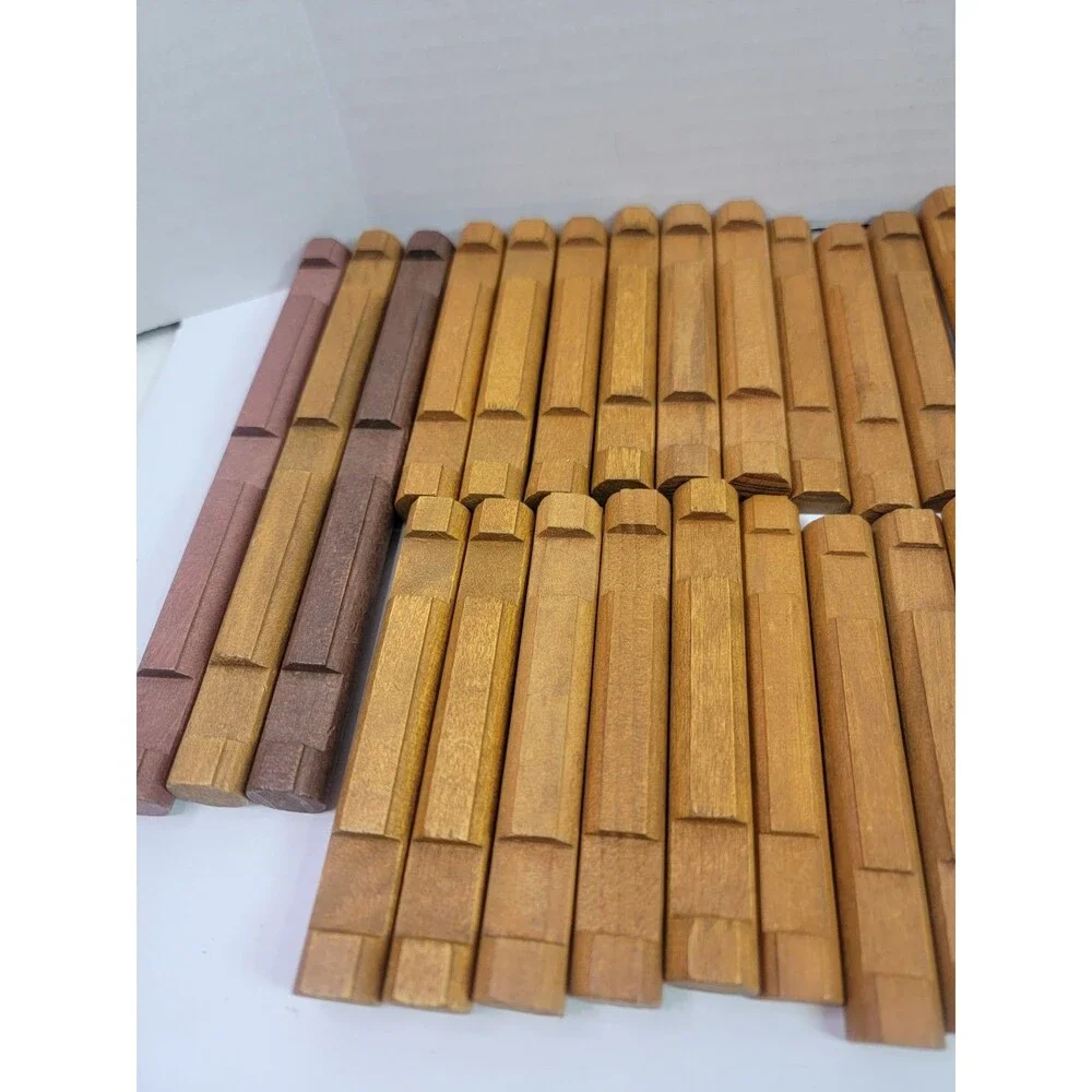 Large Lot Vintage Wooden Log Cabin Building Toy Pieces Mixed Colors Replacement